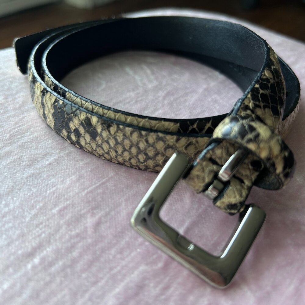 Club Monaco Snakeskin-Embossed Leather Belt – Circa 2005 (Small)